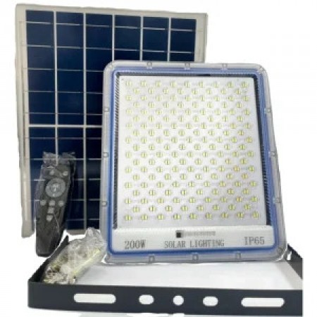 پروژکتور خورشیدی 200 وات بدنه فلزی پنل جدا